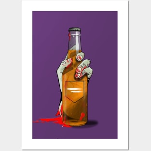 Zombie Hand Double Tap on Purple Posters and Art